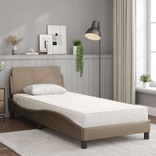VidaXL Krevet s madrac cappuccino 90x190 cm od umjetne kože Slike
