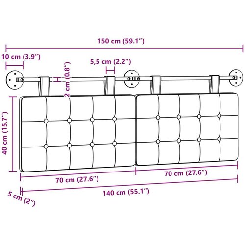  Viseće uzglavlje kreveta tkanina - Ružičasta 140 cm bez LED Cene