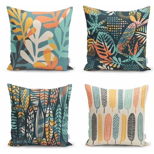 Minimalist Cushion Covers set od 4 jastučnice Colorful Leaves, 45 x 45 cm