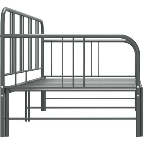 VidaXL okvir za krevet na razvlačenje sivi metalni 90 x 200 cm Slike