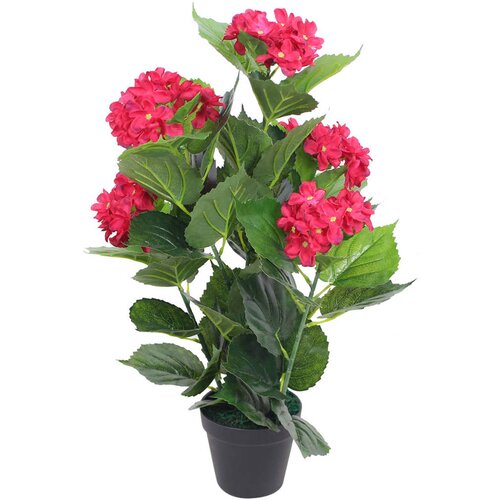  Umjetna Hortenzija s Posudom 60 cm Crvena Cene