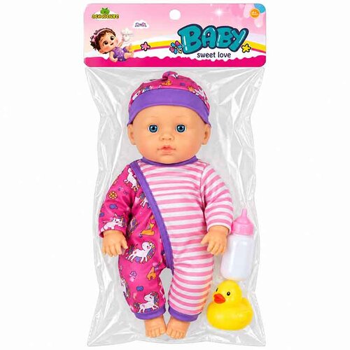  Lutka Beba na baterije 34cm sa fla&amp;scaron;icom i patkicom - Baby Sweet Love Model 01 Slike