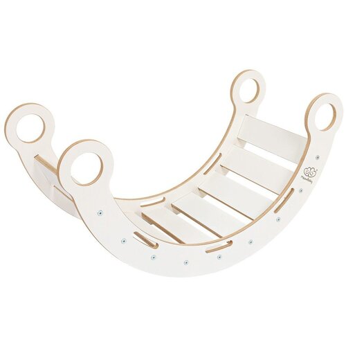 MeowBaby Ljuljačka od bijelog borovog drva 39x75x38 cm Montessori - Slike