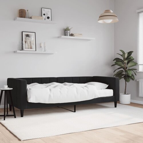 The Living Store Dnevna postelja z vzmetnico črna 80x200 cm žamet - Dnevna Postelja Z Vzmetnico, (21489155) Slike