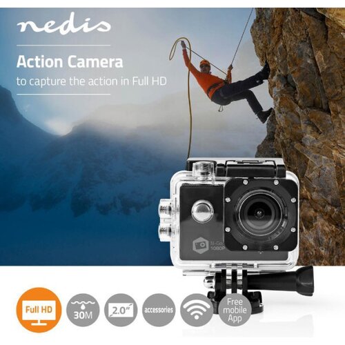 Nedis ACAM21BK 12Mpix HD action kamera, 1080p@30fps/ sa vodootpornim kucistem WIFI, Android Cene