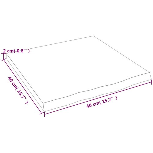  Zidna polica 40 x 40 x 2 cm od neobrađene masivne hrastovine Slike