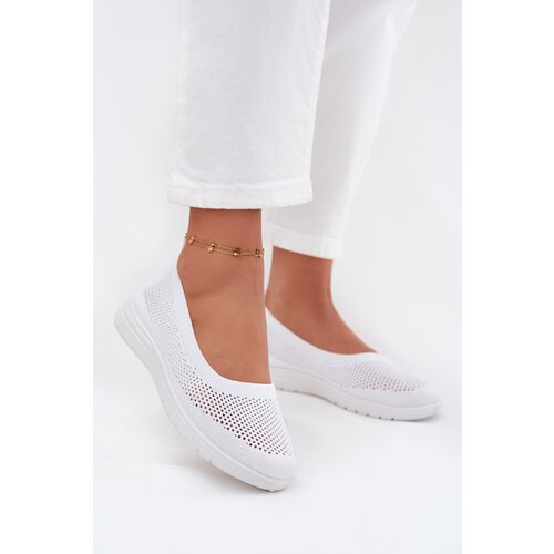 Boto Ladies Mesh Ballet Flats In Sporty Style White Virella Cene