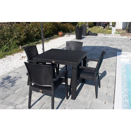 Bastenski set ZEUGMA 4 stolice i sto 90x90 Crna Cene
