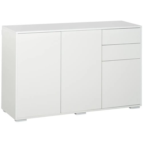  Komoda ladica 2 ladice push-click 117 cm x 36 cm x 74 cm bijela Slike