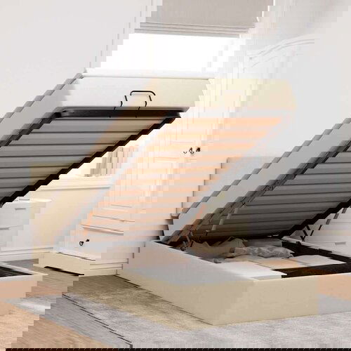 vidaXL Otomanski okvir kreveta s madraca krem 90x190cm od tkanine Cijene