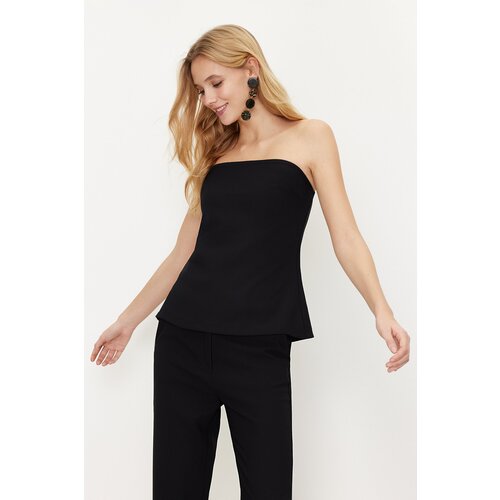 Trendyol Black Strapless Woven Blouse Slike