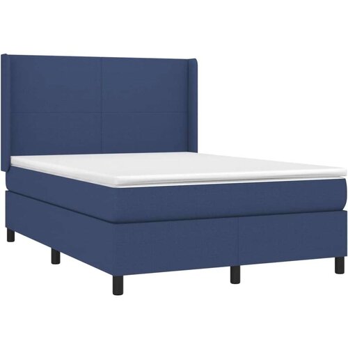  Box spring s madracem LED plavi 140x200 cm od tkanine Slike