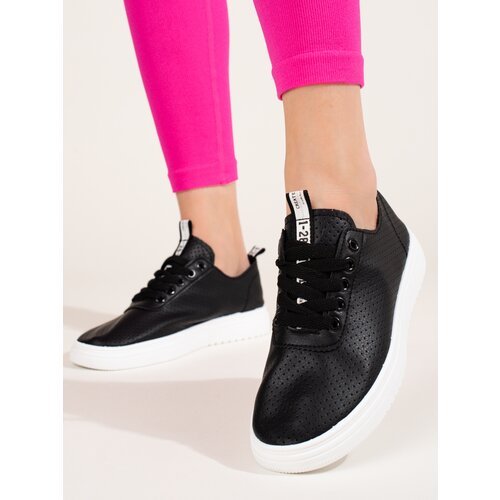 SHELOVET Women's Black Openwork Sports Shoes Slike