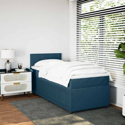 Box spring krevet s madracem plavi 100x200 cm bar&amp;scaron;unasti Slike