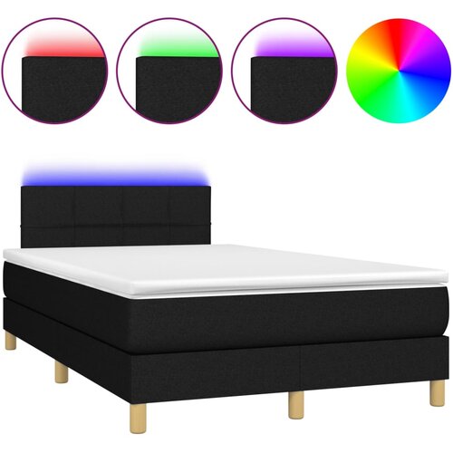 Maison Chic Box spring postelja - Vzmetna postelja z vzmetnico LED črna 120x200 cm blago SL16209, (21896085) Cene