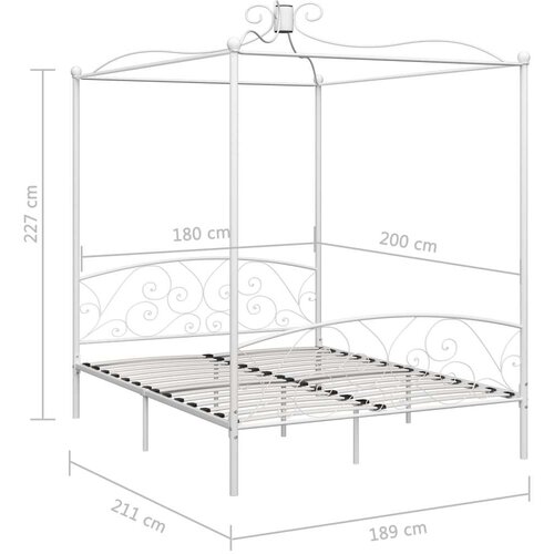  za krevet s nadstre&amp;scaron;nicom bijeli metalni 180 x 200 cm Slike