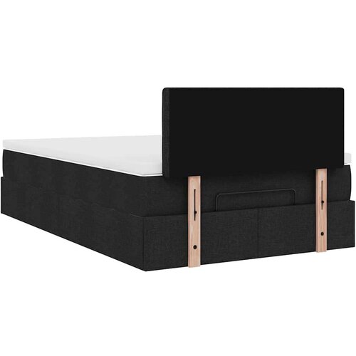 VidaXL otomanski krevet s madracem crni 120x190 cm tkanine Slike