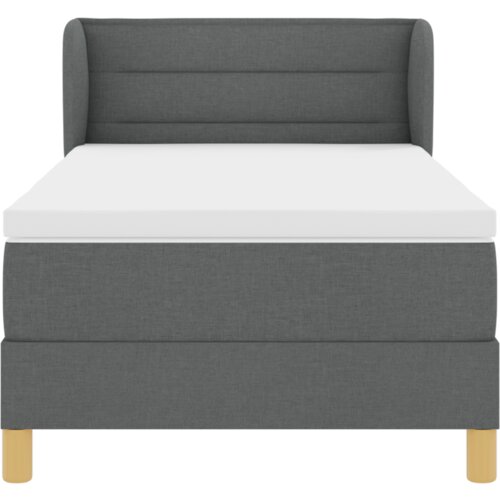VidaXL Krevet s Madracem - Tamnosiva, 90x190 cm, Tkanina Slike