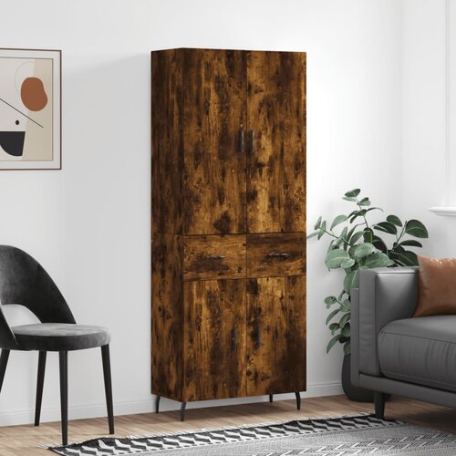 vidaXL Visoka komoda dimljeni hrast 69 5x34x180 cm konstruiranog drva Cene
