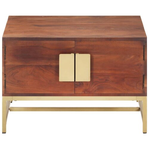 Maison Chic Klubska mizica - kavna mizica - Nizka mizica medeno rjava 67x67x45 cm trden akacijev les, (21754268) Cene