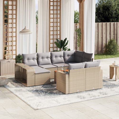 vidaXL 11-dijelni set vrtnih sofa od poliratana s jastucima bež Cijene