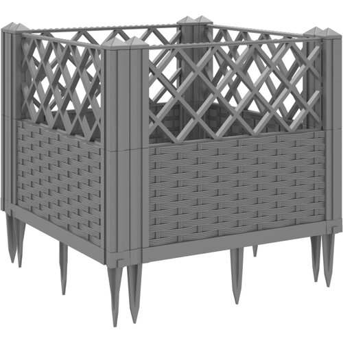  Vrtna sadilica s klinovima siva 43,5x43,5x43,5 cm PP Slike