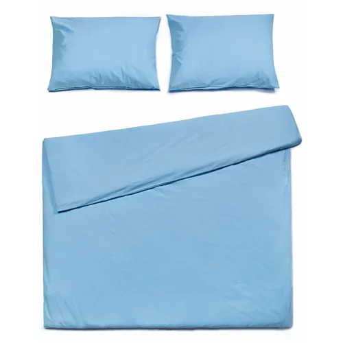 Le Bonom Svetlo modra bombažna posteljnina za zakonsko posteljo, 200 x 220 cm