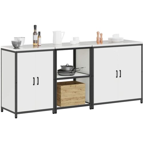  Kuhinjski set za pohranu HATTEM 3 pcs Bijela Čelična vrata Slike
