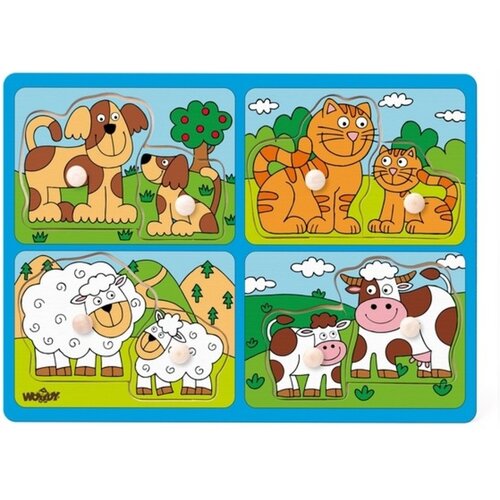 Woody's Životinje sa mladuncima drvene puzzle - Cene