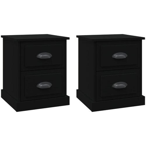 Maison Chic Dvo delni komplet Nočne omarice - Nočne mize črna 39x39x47,5 cm inženirski les, (21688946) Slike
