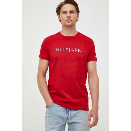 Tommy Hilfiger Bombažna kratka majica rdeča barva Slike