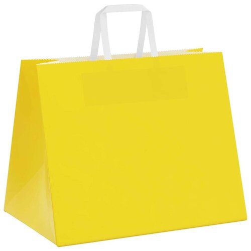  Papirnate vrećice 250 kom s ručkama žute 32x22x24 cm Slike