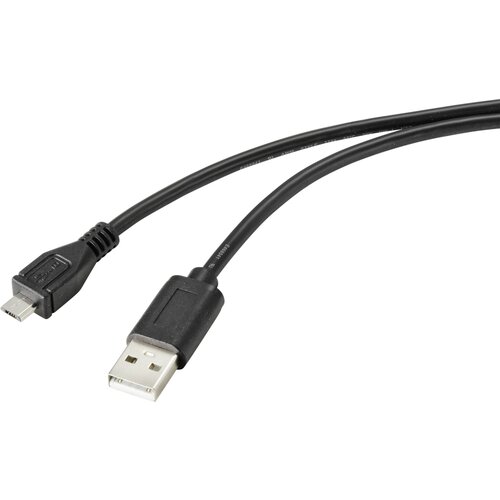 Renkforce USB kabel USB 2.0 USB-A vtič\, USB-mikro-B vtič 2.00 m črna s protimikrobno povr&scaron;ino RF-4716836, (20416566) Cene