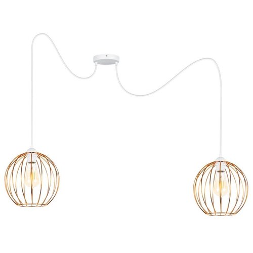  Luster na sajli MATT 2xE27/60W/230V pauk bela/bakarna Cene