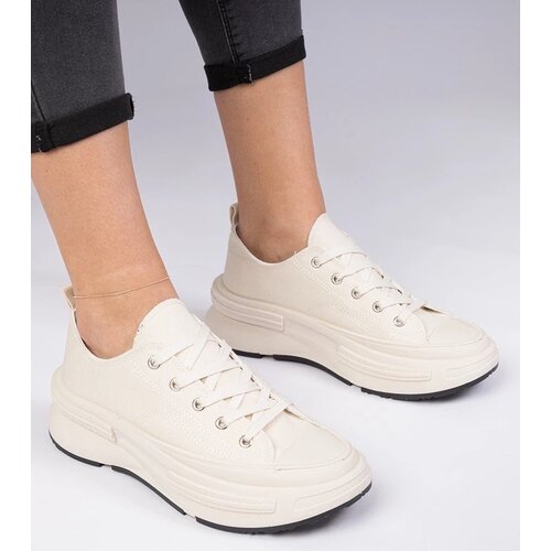 D/CEO marka niezdefiniowana Beige women&amp;#039;s fabric sneakers Katerin Slike