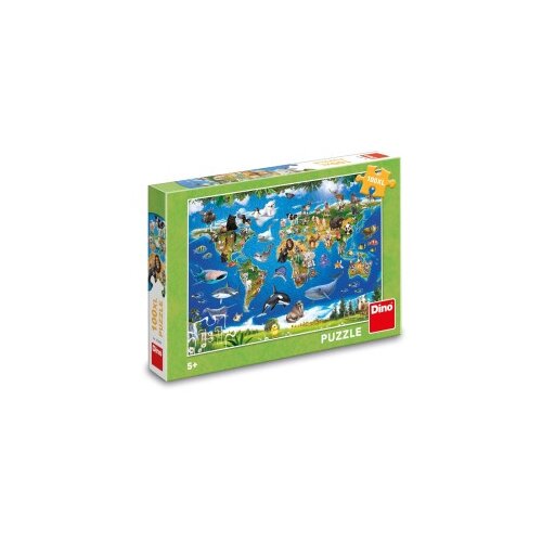  Dino mapa gde žive životinje? - puzzle xl 100 delova ( 11142 ) Cene