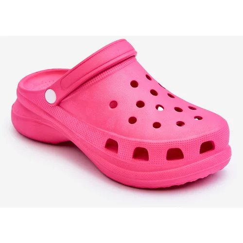 Kesi Crocs foam sandals on a robust outsole dark pink Katniss