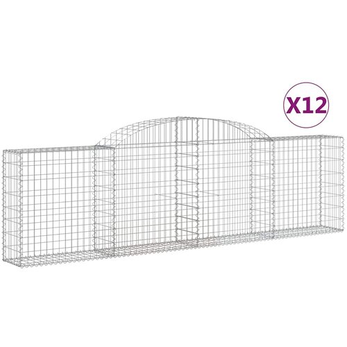  Lučne gabionske ko&amp;scaron;are 12 kom 300x30x80/100cm pocinčano željezo Slike