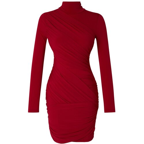 Trendyol Limited Edition Red Fitted Flexible Mini Knitted Dress Slike