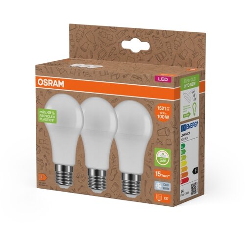 Osram set od 3 led sijalica od reciklirane plastike A100 E27/14W/230V 4000K Slike