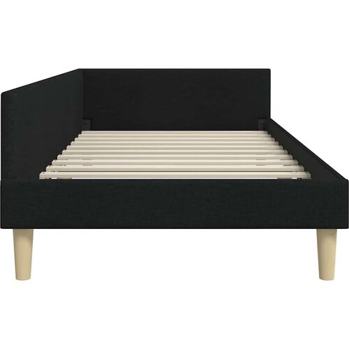 vidaXL Kutni okvir kreveta Crna 80 x 200 cm Tkanina i inženjerska drva Cene