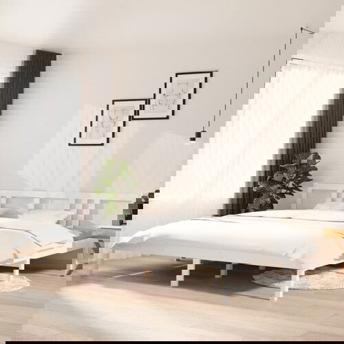 Furnova Posteljni okvir bel iz trdnega lesa 200x200 cm, (21934288) Slike