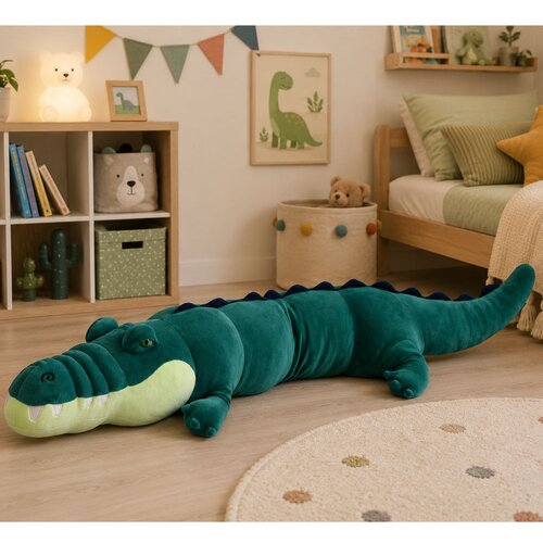  Large Plush Crocodile Mascot Cuddly Toy Realistic Green 150 cm Slike