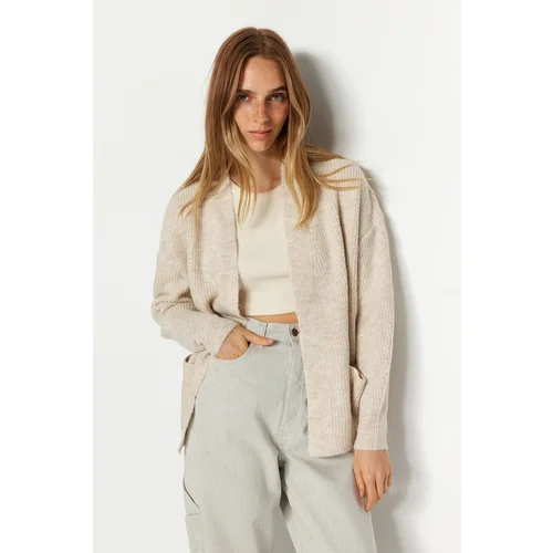 Trendyol Cardigan - Beige - Oversize