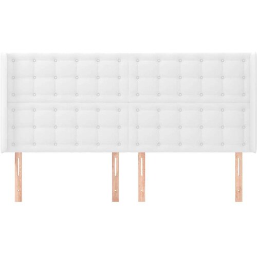 Uzglavlje s u&amp;scaron;ima bijelo 183x16x118/128 cm od umjetne kože Slike