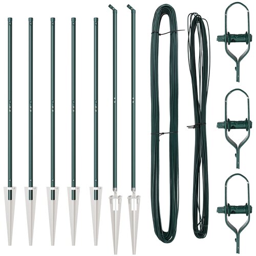 vidaXL Stupovi ograde s klinom 7 kom Ø32 mm 140 cm Galvanizirani čelik Cijene
