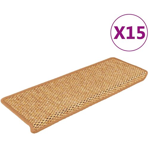  Samoljepljivi otirači za stepenice 15 kom 65x21x4 cm sisal Cene