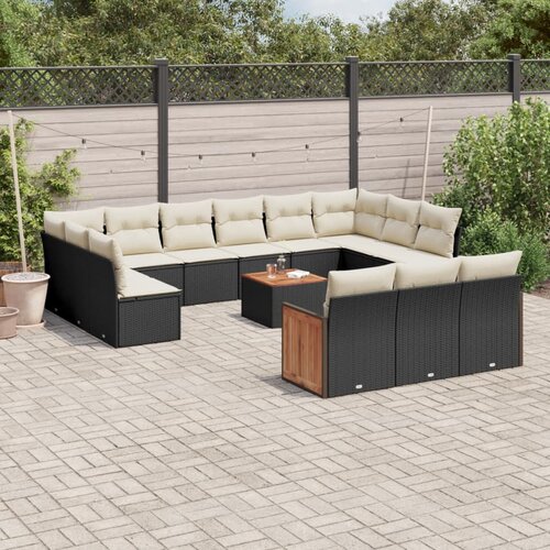  13-dijelni set vrtnih sofa od poliratana s jastucima sivi Slike