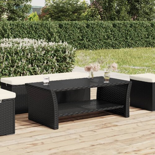 VidaXL Stolić za kavu crni 100 x 50 x 40 cm od poliratana Slike