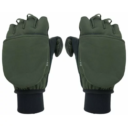 Sealskinz Windproof Cold Weather Convertible Mitten Olive Green/Black XL